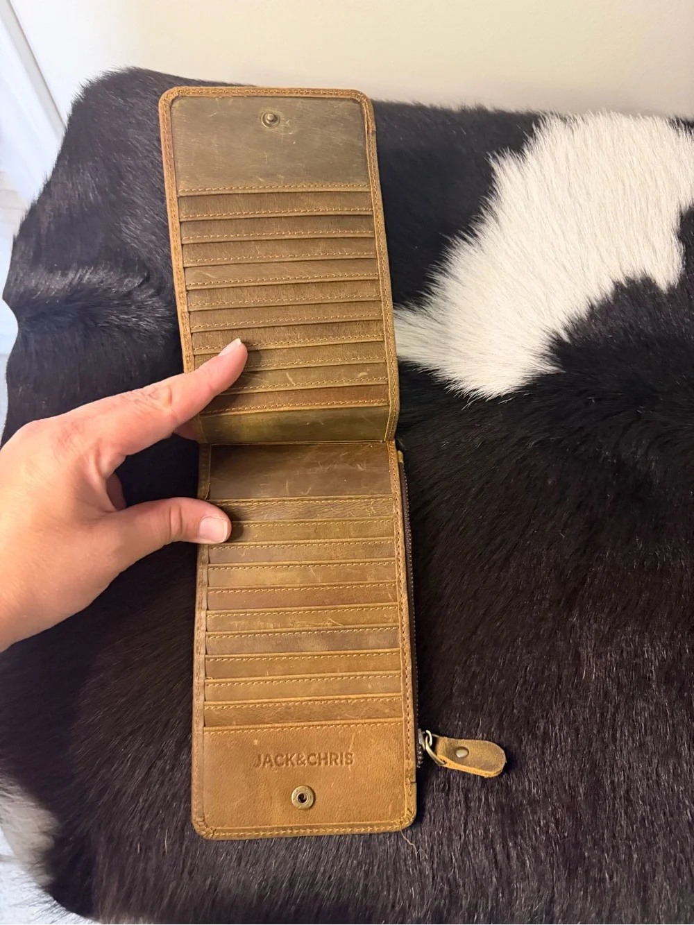Men's Brown Leather Zip Wallet